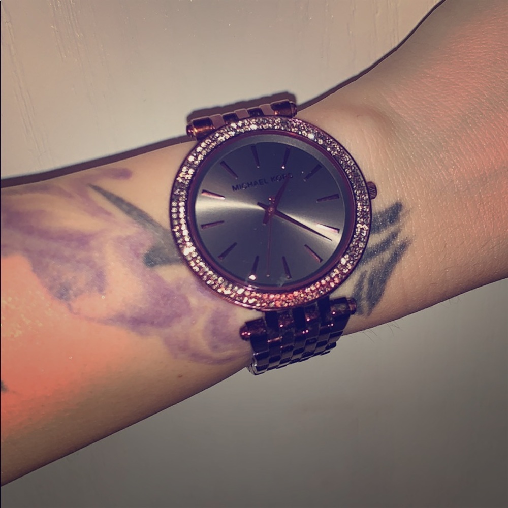 Michael Kors purple and black watch